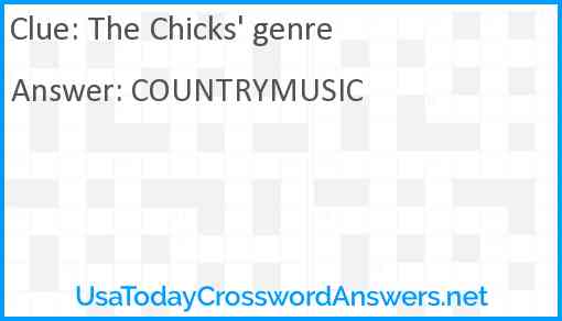 The Chicks' genre Answer