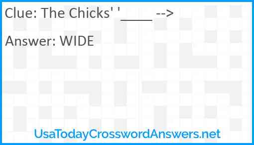 The Chicks' '____ --> Answer