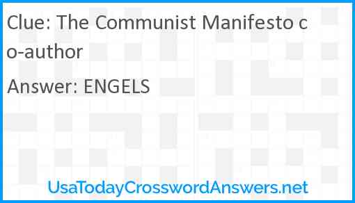 The Communist Manifesto co-author Answer