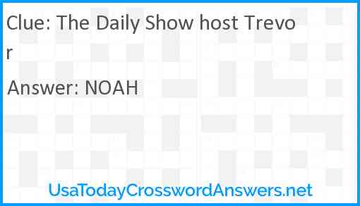 The Daily Show host Trevor Answer