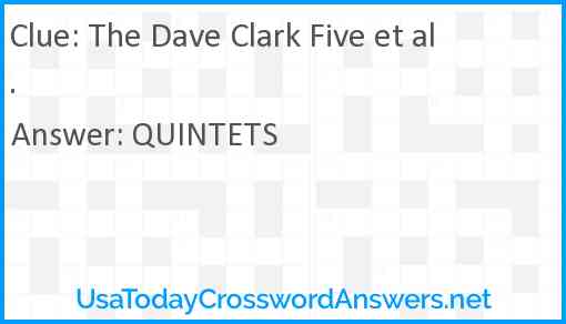 The Dave Clark Five et al. Answer