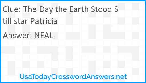 The Day the Earth Stood Still star Patricia Answer