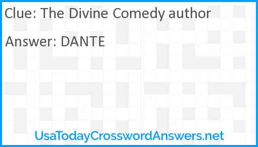 The Divine Comedy author Answer