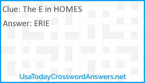 The E in HOMES Answer