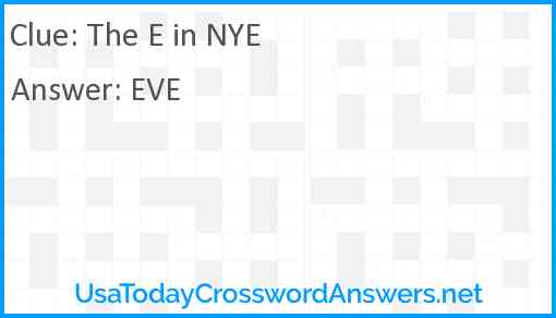 The E in NYE Answer
