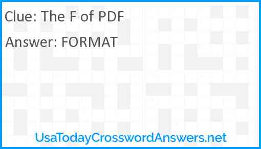 The F of PDF Answer