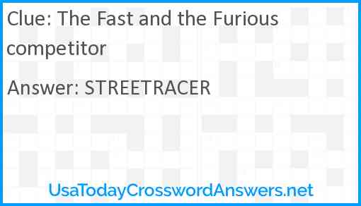 The Fast and the Furious competitor Answer