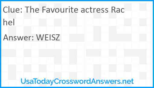 The Favourite actress Rachel Answer