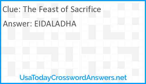 The Feast of Sacrifice Answer