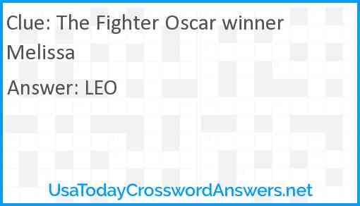 The Fighter Oscar winner Melissa Answer