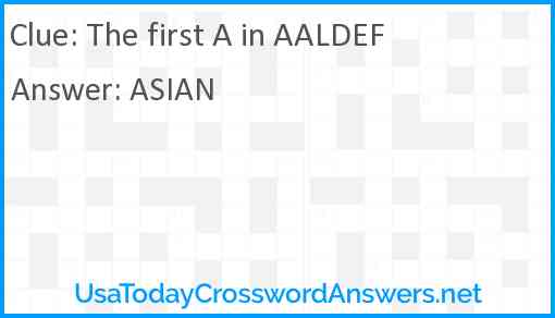 The first A in AALDEF Answer