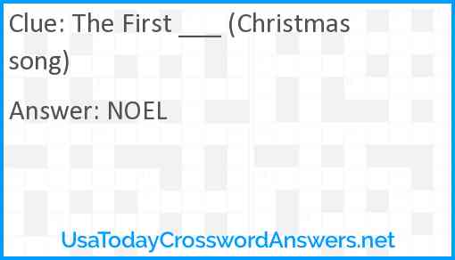 The First ___ (Christmas song) Answer