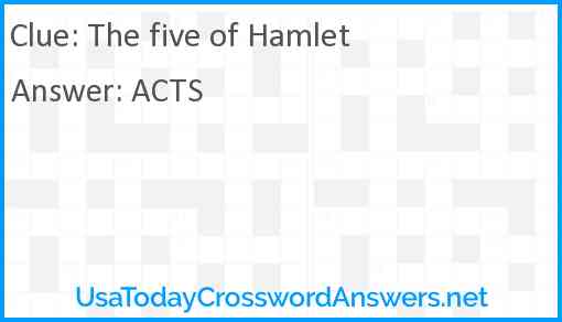 The five of Hamlet Answer