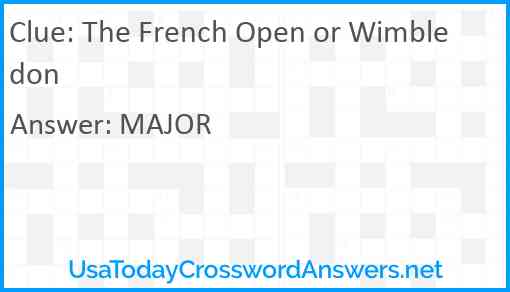 The French Open or Wimbledon Answer