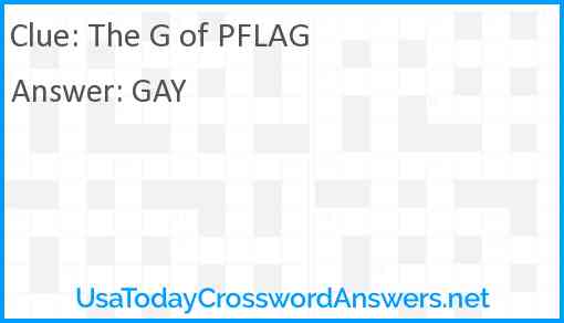 The G of PFLAG Answer