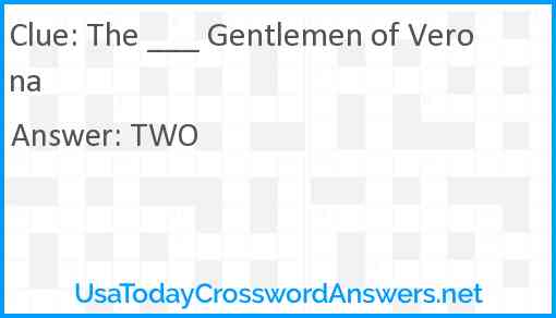 The ___ Gentlemen of Verona Answer