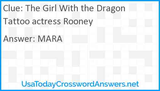 The Girl With the Dragon Tattoo actress Rooney Answer