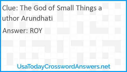 The God of Small Things author Arundhati Answer