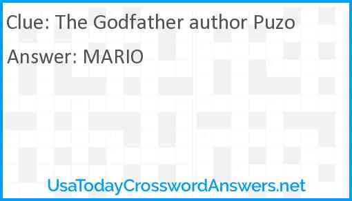 The Godfather author Puzo Answer