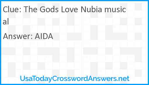 The Gods Love Nubia musical Answer