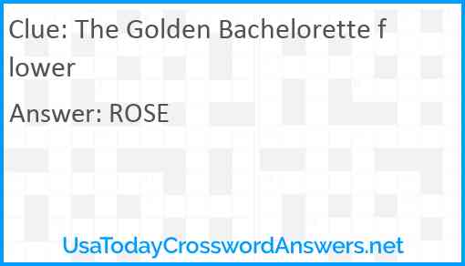 The Golden Bachelorette flower Answer