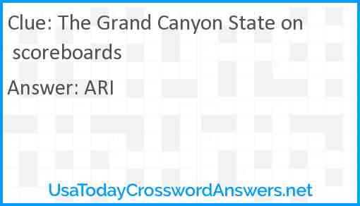 The Grand Canyon State on scoreboards Answer