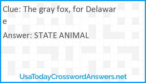 The gray fox, for Delaware Answer