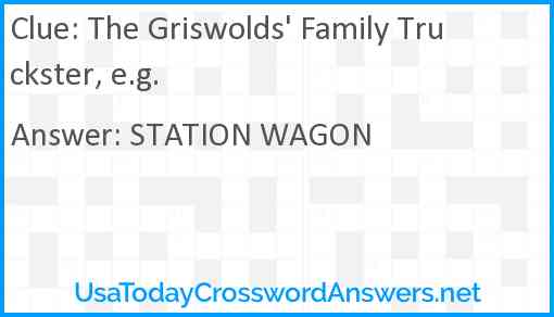 The Griswolds' Family Truckster, e.g. Answer