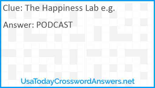 The Happiness Lab e.g. Answer