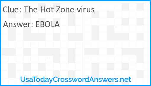 The Hot Zone virus Answer