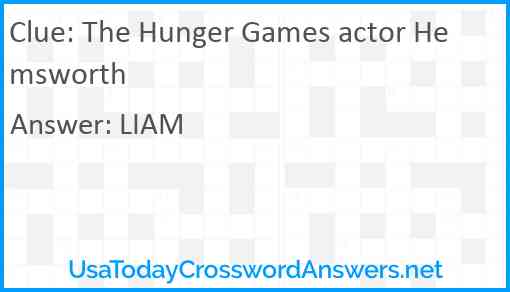 The Hunger Games actor Hemsworth Answer