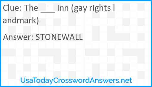 The ___ Inn (gay rights landmark) Answer