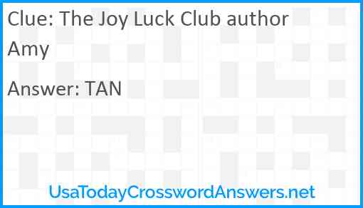 The Joy Luck Club author Amy Answer