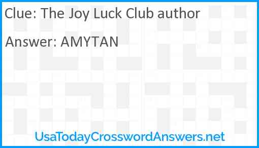 The Joy Luck Club author Answer