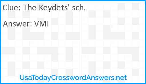 The Keydets' sch. Answer