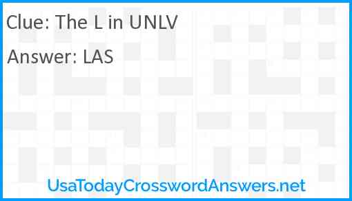 The L in UNLV Answer