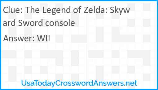 The Legend of Zelda: Skyward Sword console Answer