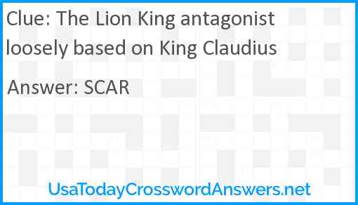 The Lion King antagonist loosely based on King Claudius Answer