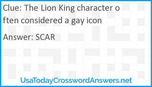 The Lion King character often considered a gay icon Answer