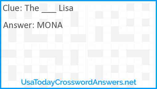The ___ Lisa Answer