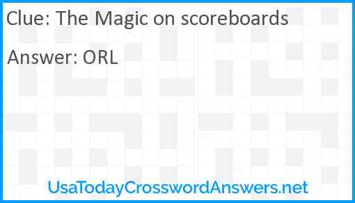 The Magic on scoreboards Answer