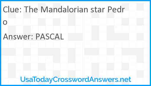 The Mandalorian star Pedro Answer