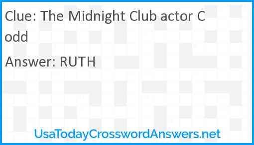 The Midnight Club actor Codd Answer