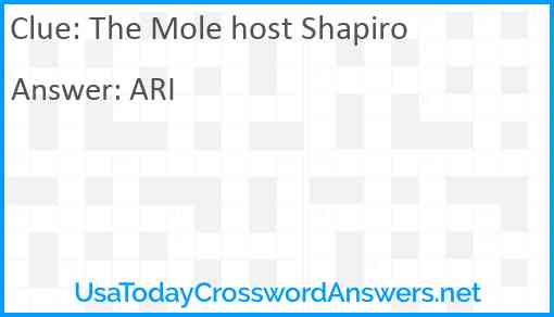 The Mole host Shapiro Answer