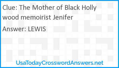 The Mother of Black Hollywood memoirist Jenifer Answer