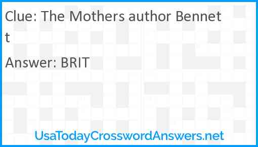 The Mothers author Bennett Answer