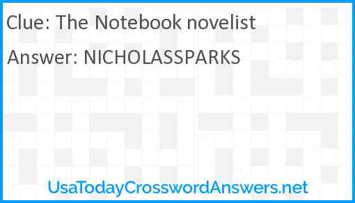 The Notebook novelist Answer