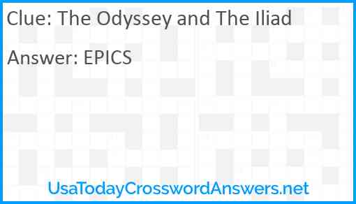 The Odyssey and The Iliad Answer