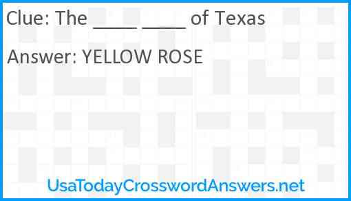 The ____ ____ of Texas Answer