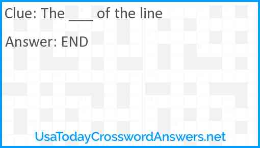 The ___ of the line Answer